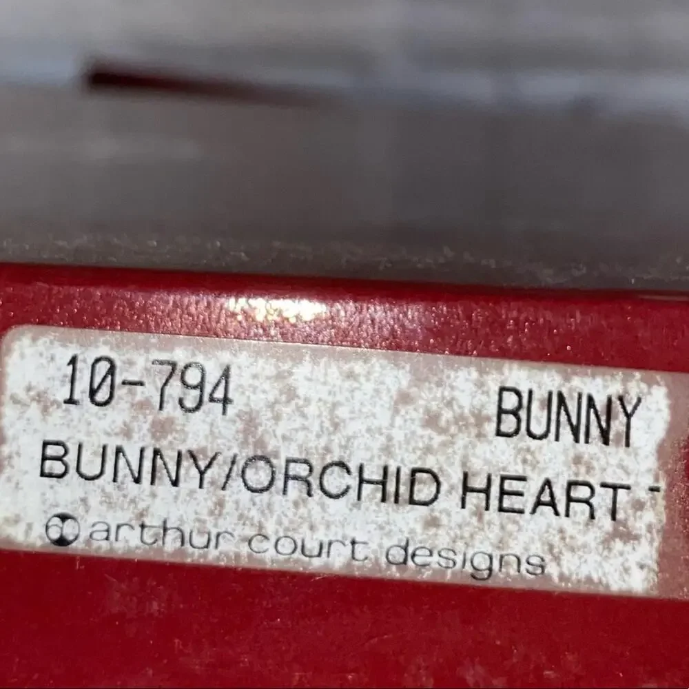 Arthur Court 1993 Bunny Orchid‎ Heart Platter Aluminum Vintage Tray